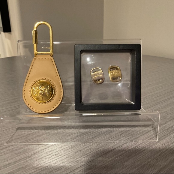 Salvatore Ferragamo Jewelry - Salvatore Ferragamo Vintage Clip-On Earrings & Key Chain